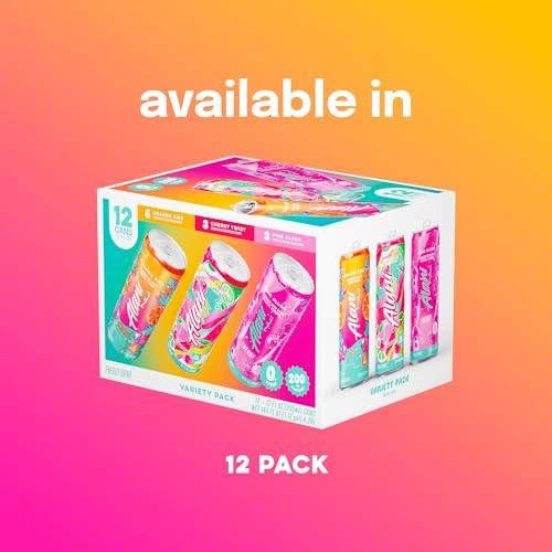 Alani Nu VARIETY PACK CHERRY TWIST, PINK SLUSH, ORANGE KISS Sugar Free, Low Calorie Drinks, 200mg Caffeine, Biotin B Vitamins, Zero Sugar, 10 Calories, 12 Fl Oz Cans, 12 Pack