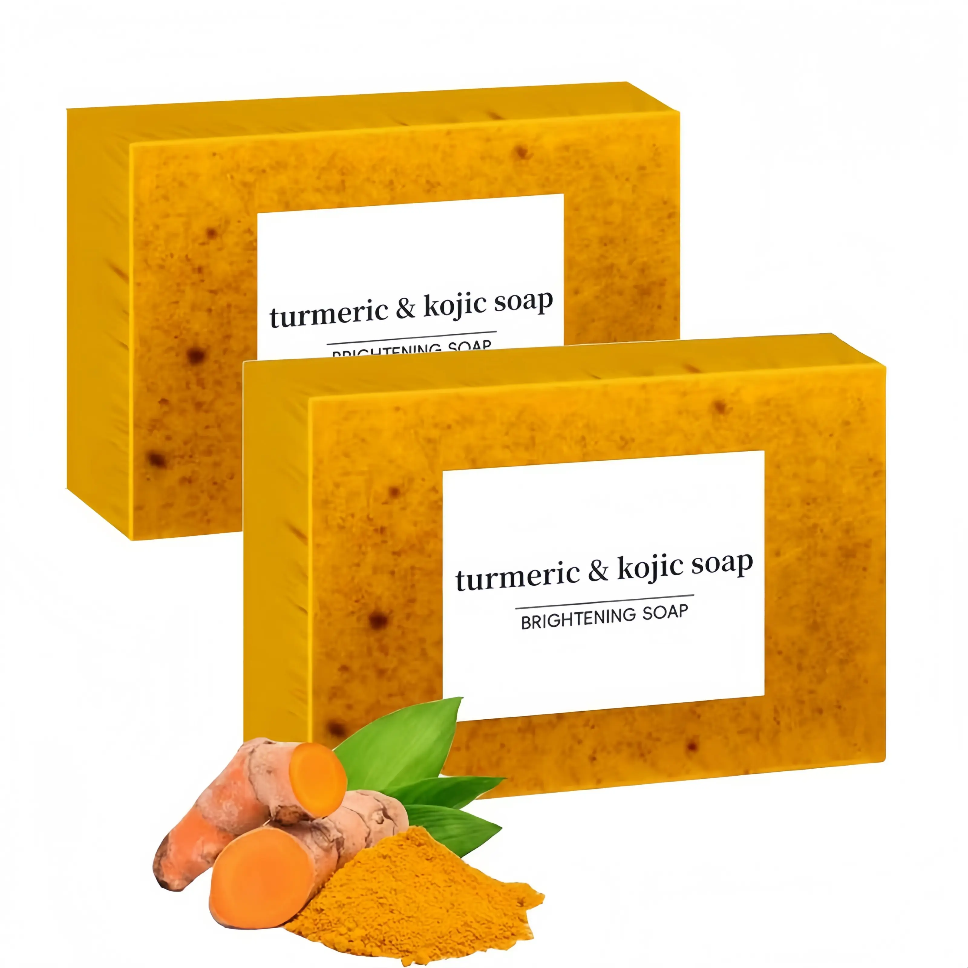 Turmeric Kojic Acid Turmeric Bar Soap - Daily Brightening Cleanser for Face and Body, Face Care Products to Boost Skin Radiance