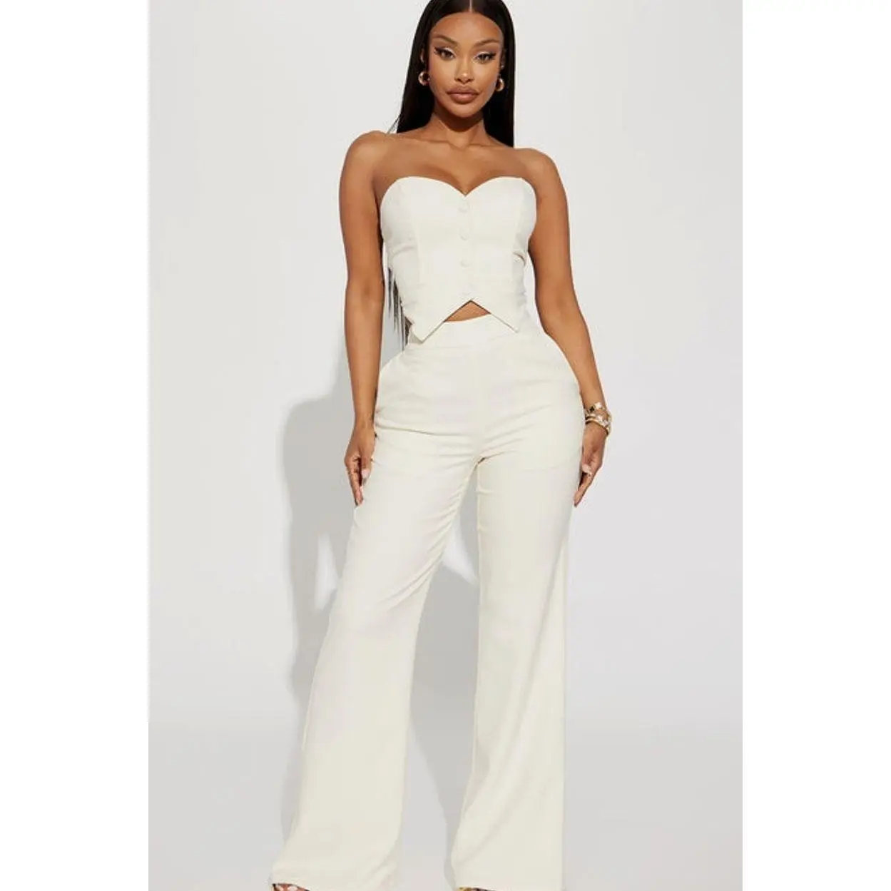 Amelia Two Piece Pant Suit - Cream F