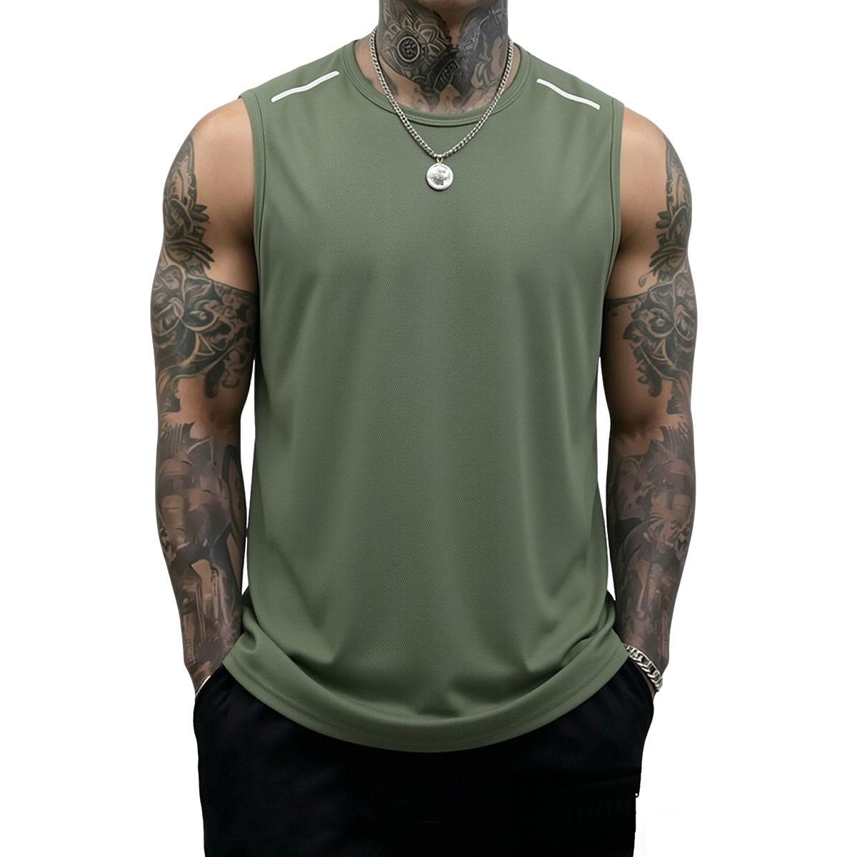 Men's Solid Color Tank Top - Stylish, Breathable, Comfortable Fast-Dry Tank Top for Sports Fitness, Casual Summer Men's Clothing, Undershirt