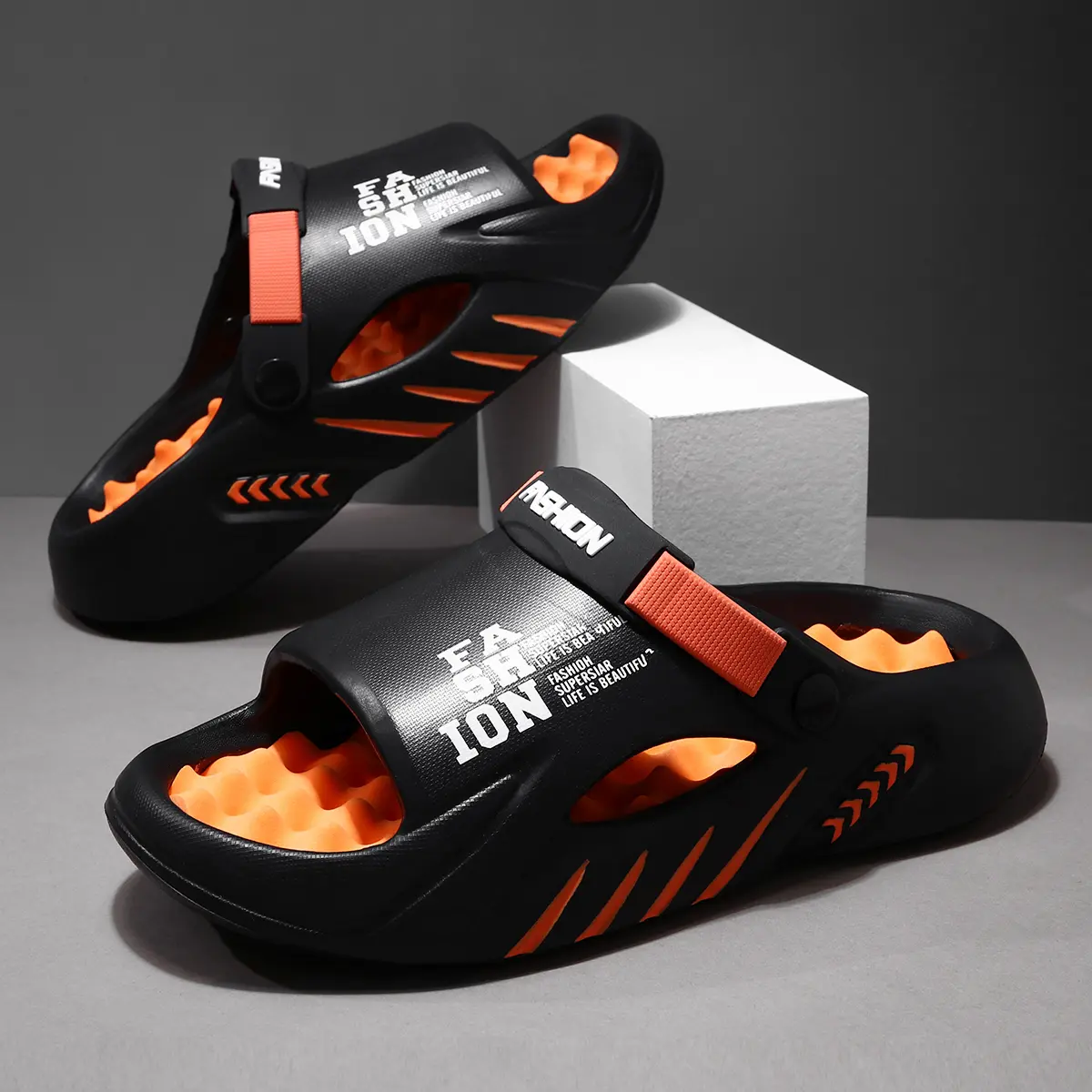 Soccer Recovery Slides - 2026 Global Football Championship Edition - Massage Bubble Footbed - Thick Sole Anti-Slip Cloud Clogs - Unisex Indoor Outdoor Slippers