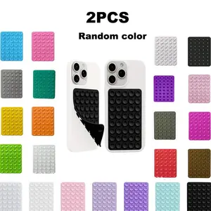 2 sets of random color double-sided suction cup mobile phone holders, Suction cup mount, double-sided design, mobile phone accessories, hands-free strong grip fixation device, suitable for selfies and video shooting