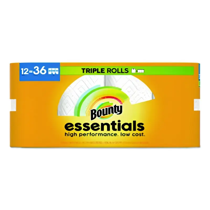 Bounty Essentials Select-A-Size Kitchen Roll Paper Towels, 2-Ply, 5.9 x 11, White, 162 Sheets/Triple Roll, 12 Rolls/Carton