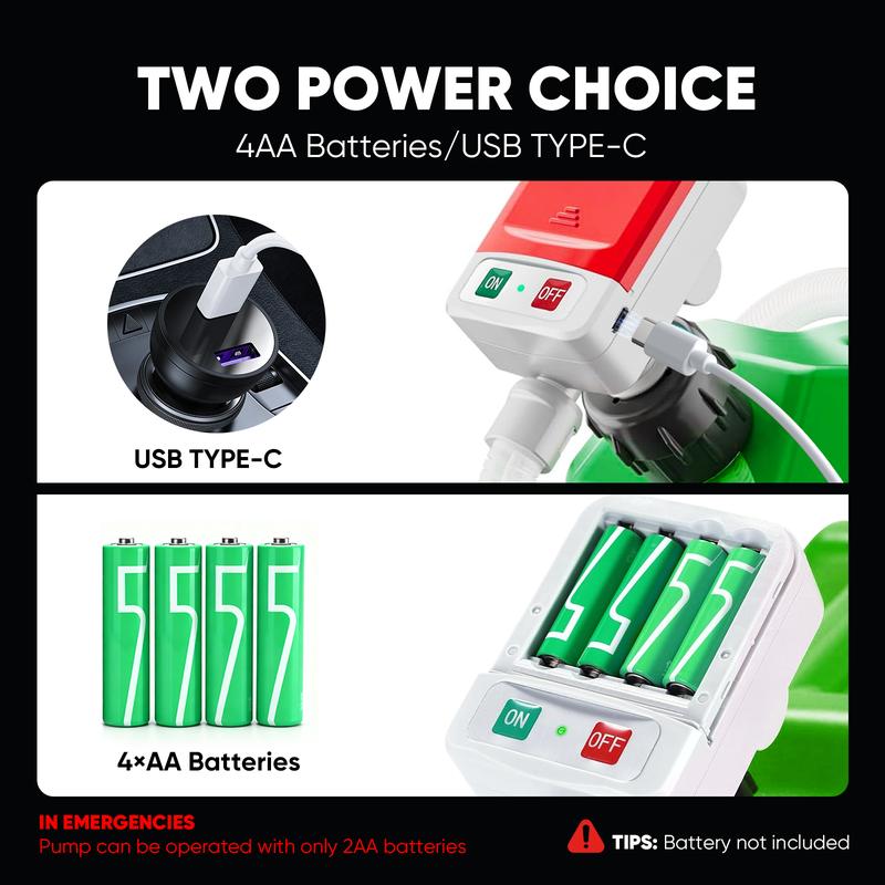 SHEKAR Portable Automatic Car Fuel Transfer Pump Auto-Stop 3.2GPM, USB Charging for Gasoline, Diesel, Kerosene, Light Oils, Non-Potable Water, Apply to Automobiles, Motorcycles, Lawn Mowers, Chainsaws, Agricultural Equipment, Heavy Duty