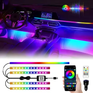 5 in 1  Interior Led Light Kit,Dreamcolor  Neon Interior  LED Strip Lights,Dash Footwell Multicolor with  Sync Mode and DIY Mode