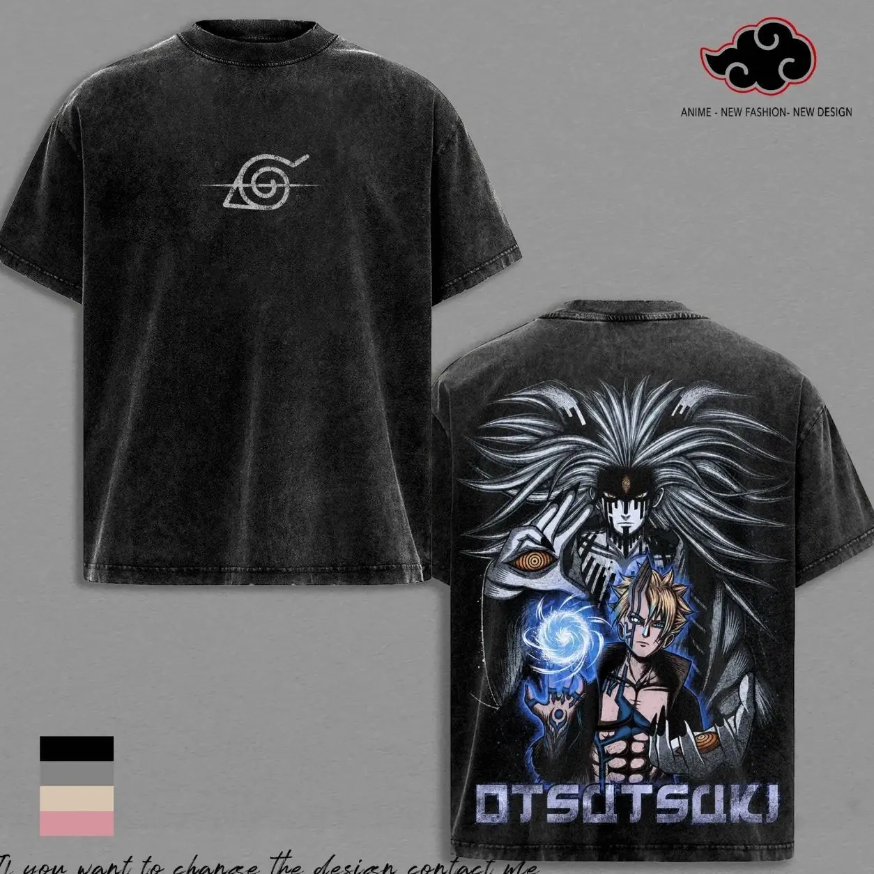 Boruto Uzumaki Otsutsuki Anime T-Shirt Vintage Acid Wash Oversized Graphic Tee Streetwear Karma Seal Gift ZJD