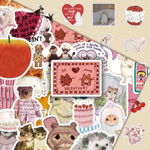 Retro Creative Pattern Sticker, 100pcs Cute Cartoon Sticker, DIY Decorative Sticker for Scrapbooking & Journal Making, DIY Sticker Paper, Sticker Sheets