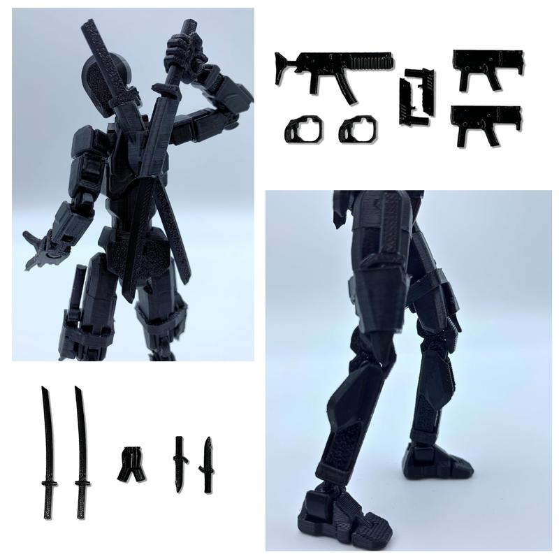 Assembed 3D Printed 5.54'' Stick 13 Action Figure, Multi-Jointed Titan13, Articulated T13 Desktop Decoration,12 in 1 d13 Accessories Best Birthday Festival Gift