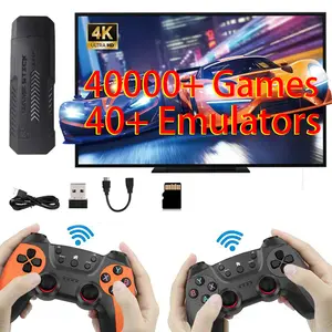 2025 x2 Ultra Game Console with 2.4G Rechargeable Wireless Gamepad, 2-Player Retro Game Console, Game Stick, Childhood Classic Arcade Nostalgia Game, Family Game Console, Built-in 64/128G Memory 40,000+ Games, Supports More Than 40 Emulators Adapter Hdmi
