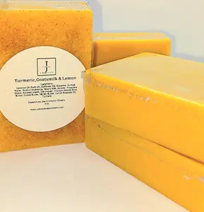 Turmeric, Goatsmilk, & Lemon Facial Bar, Skincare, Soap, Vegan, Shea, Cocoa Butter, Mango Butter, Nourishing