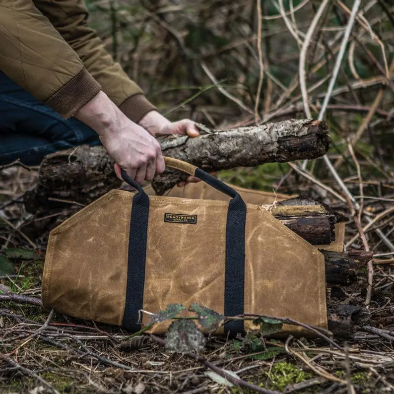 Waxed Canvas Firewood Carrier | Campfire Bag - Readywares