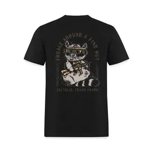 Forage Around & Find Out Tactical Trash Panda T-Shirt Funny Raccoon Gun Shirt Tactical Humor Meme Tee Night Vision Animal Graphic Streetwear Gift for Men Tactical Lifestyle Apparel