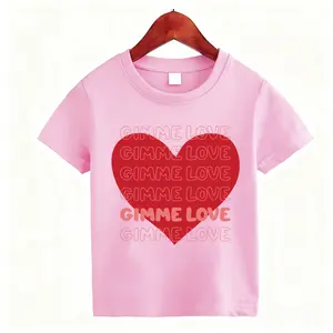 Toddler Valentines T-shirt Boys Girls GIMME LOVE Heart Graphic Shirt Kids Short Sleeve Outfit Tops, Valentine's Day kid's gifts