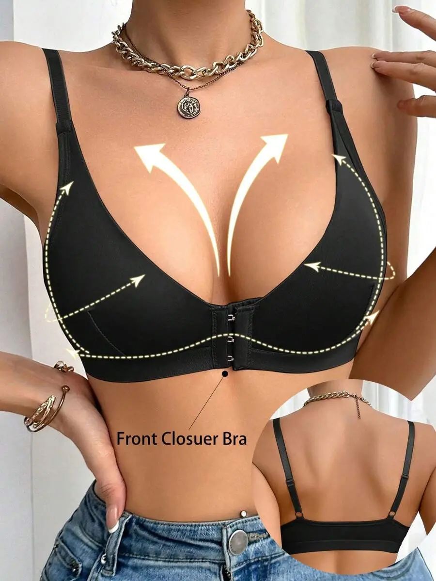 Women's Minimalist Wire-Free Front Closure Bra