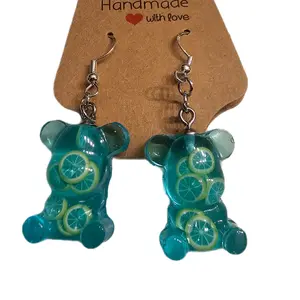 Blue Lemonade slices earrings - Unique Glow in the Dark Design