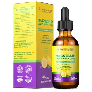 Magnesium Glycinate Liquid Drops with Magnesium Citrate & Taurate, L-Theanine, Vitamin D3, B6 - Supports Calm, Sleep, Muscle Relaxation, Leg Cramps & Energy, Sugar-Free Lemon Flavor, 60 mL theanine  supplement