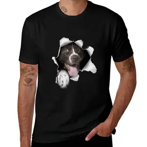 3D Realistic Dog "Breaking Through" Graphic Tee - Available in Black & White - Unisex Soft Cotton T-Shirt