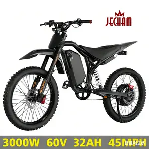 【Factory Direct New ebike JECHAM QF-200】New ebike, adult ebike, dirt bike – 19-inch tires, 3000W peak motor, 60V 32A battery, dual hydraulic brakes, suitable for both off-road and city riding. Factory direct supply, better quality.