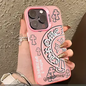 Phone case suitable for iPhone 17 16e 16 15 14 13 12 11 Mini Pro Max Air X XR XSMAX 8 7 Plus protective anti drop frosted back cover with fashionables crosses pattern Accessories