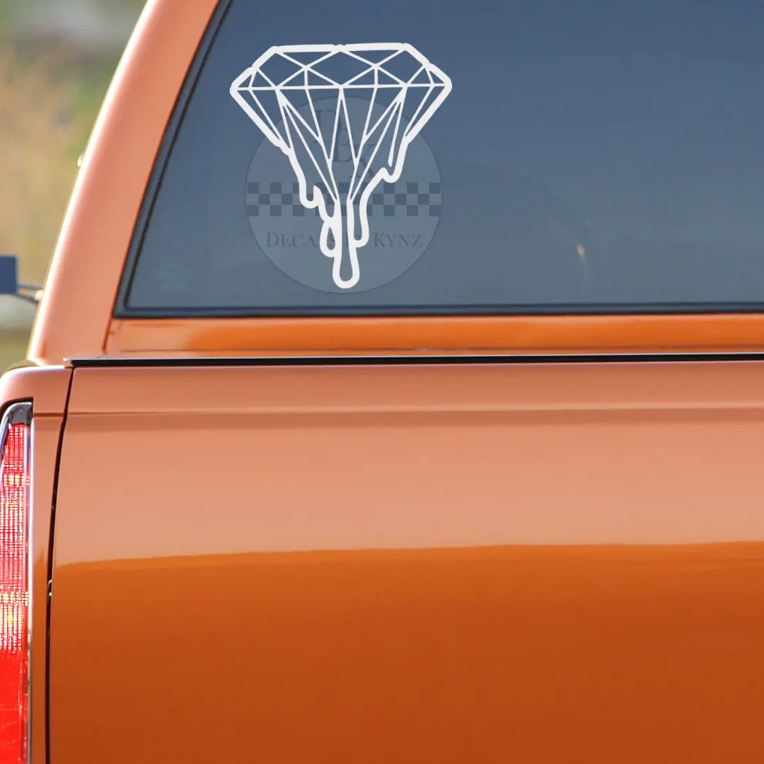 Drippy Diamond Permanent Vinyl Decal Sticker - Car/ Truck Decal Sticker