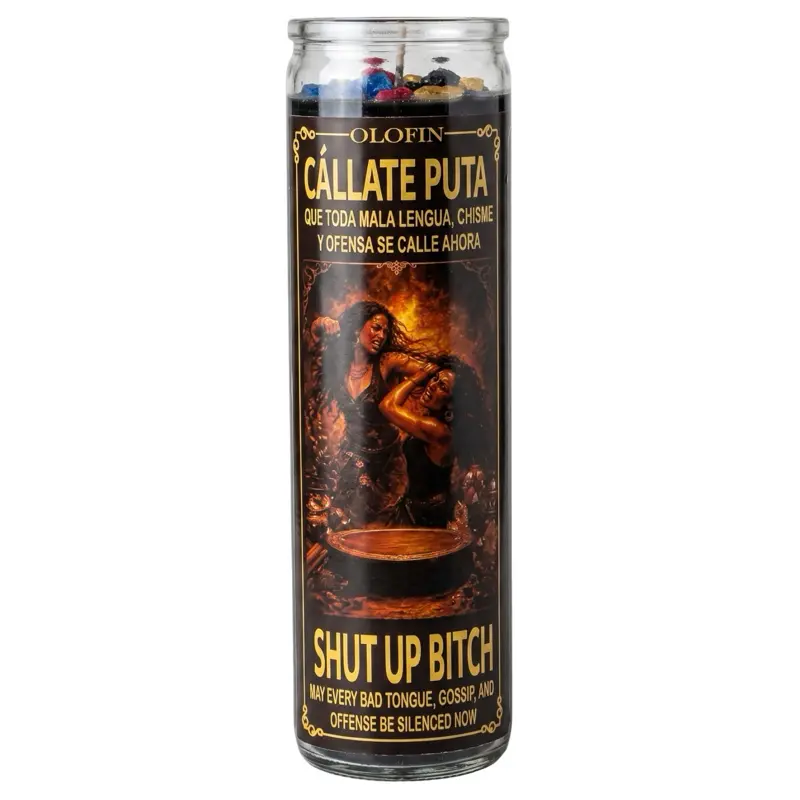 Cállate Puta (Shut Up Bitch) Prepared Ritual Candle Perfumed Vela Preparada