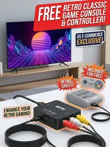 Universal AV to HDMI Adapter Set - Comes with Mini 8-Bit Entertainment System & 2 Joysticks | 620 Games | Easy Setup Monitor Speakers Multiple Playback Long Distance HD Digital TV Antenna Amplified IndoorOutdoor Bluetooth CD Player Magnetic Indoor