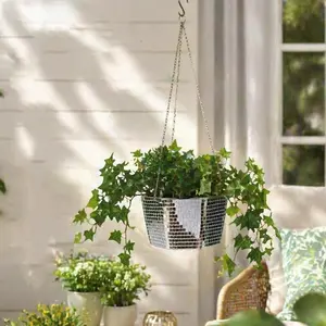 1pc Disco Ball Planter, Hanging Mirror Ball Flower Pot, DIY Material Kit, Garden Courtyard Decoration, Handmade Hanging Basket, Hanging Planters