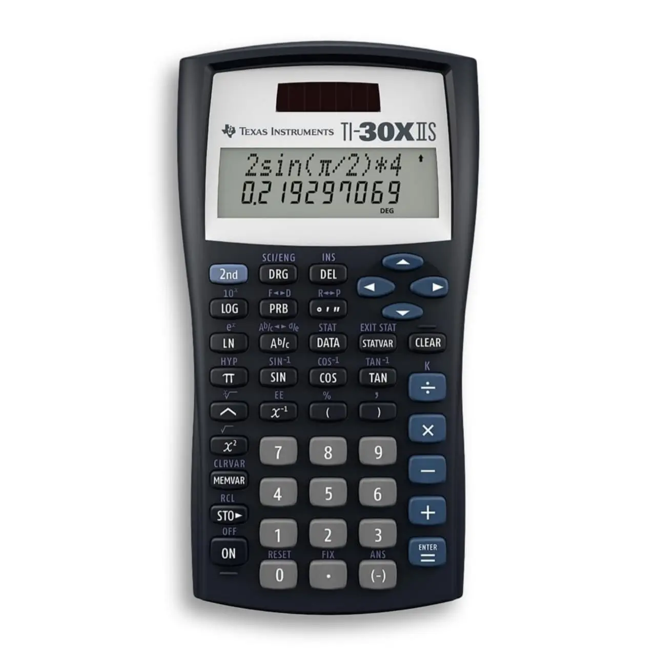 Texas Instruments TI-30XIIS Scientific Calculator Black with Blue Accents Compact & Reliable for Students & Professionals