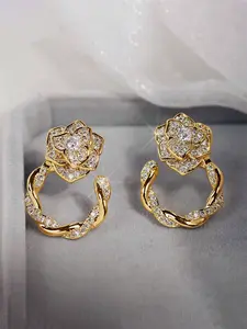 1 Pair Pretty Cubic Zirconia Rose Clip Earrings For Women For Wedding Engagement Anniversary Party Jewelry Valentine's Day Gift Exquisite Jewelry Gift