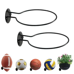 6-Piece Wall-Mounted Ball Rack Set, Basketball Stand Display Shelf, Storage for Balls, Volleyball, Football, Plant Pots