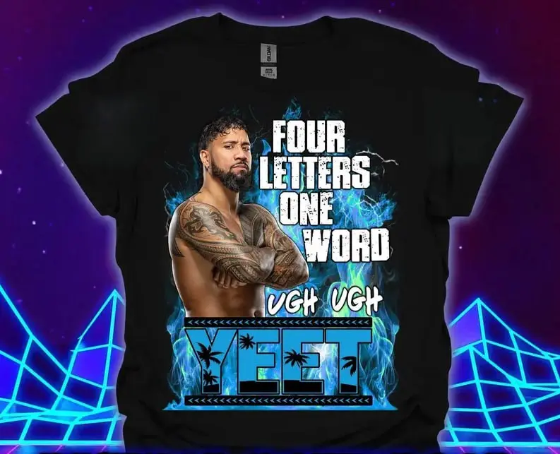 Youth and Adult Main Event Jey Uso 4 Letters YEET Shirt, Graphic Tees for Boys, Unisex Top, Vintage Y2K Aesthetic Tshirt, wwe, Casual Short Sleeve T-Shirt for Men and Women - Soft Cotton Comfortable Everyday Wear