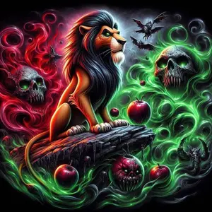 Lion & Skull Pattern Animals DIY Diamond Arts Colorful Painting Kit without Frame, DIY 5D Diamond Arts Colorful Painting Kit, Wall Art Decor for Home Living Room Bedroom