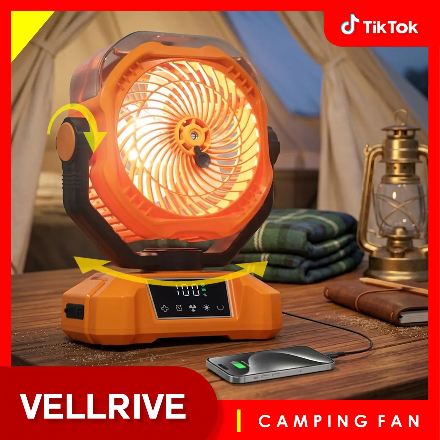 Portable Misting Fan - 20000mAh Standing & Hanging 90° Oscillation - Rechargeable Fan with Mist for 3-Levels LED Light - 5 Speed Outdoor Cooling fan for Patios, Camping, Travel summerwins
