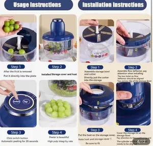 Electric Automatic Fruit & Vegetable Peeler with Stainless Blade