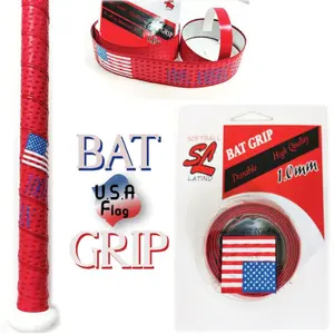 USA Flag Baseball Bat Grip Tape – 1.0mm Non-Slip Precut Bat Wrap for Baseball & Softball | All-Weather Polyurethane Bat Handle Tape | Full Adhesive, Vibration Control, Tacky Grip
