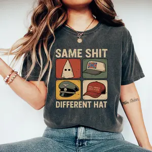 Comfort Colors Same Shit Different Hat T-Shirt, Anti Trump Political Tshirt, Funny Protest Graphic Tee, Democrat Humor Gift