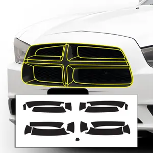 Dodge Charger 2011-2014 Front Grille Blackout Chrome Delete Kit – Precut Gloss Black Vinyl Overlays