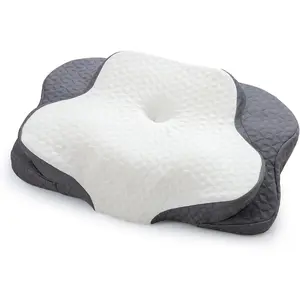 Ergonomic Contour Memory Foam Neck Pillow - Neck Pain Relief, Targeted Support for Side, Back Sleepers