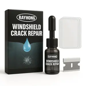 RAYHONG Windshield Crack Repair Adhesive Kit with Professional Tools and Clear Adhesive for Quick and Easy Fix crack repair liquid small scratch