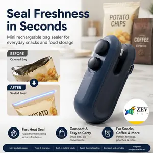 Mini portable sealer for Snacks – Fast Thermal Seal, Built-in Cutter, Travel-Friendly Tool