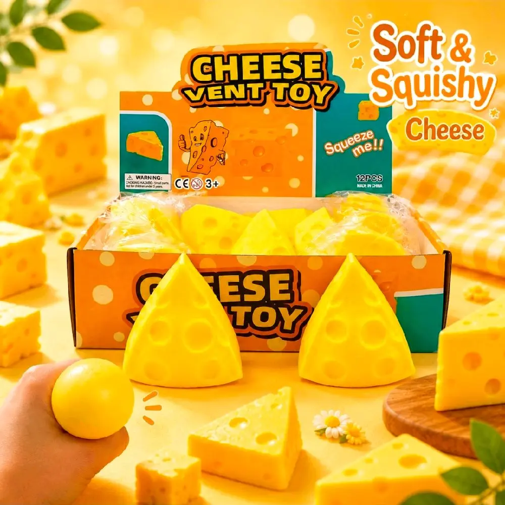 3pc Yellow squishy cheese