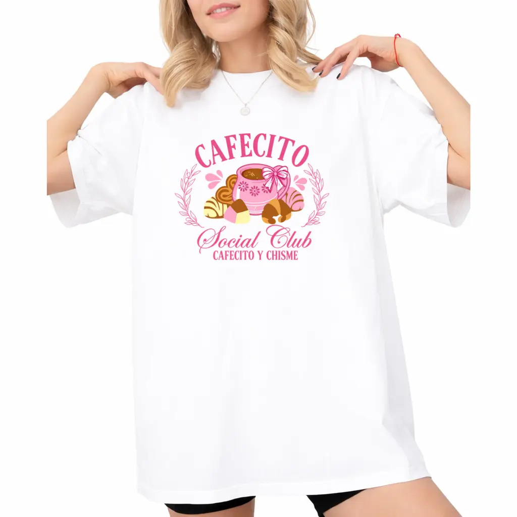 Cafecito Social Club, Latina Shirt, Cafecito Y chisme, Spanish T-Shirt, Iced Coffee Social Club Shirt,Trendy coffee T-Shirt