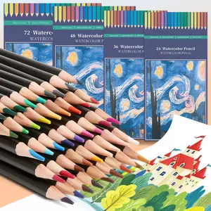 Professional Watercolor Pencils Set, Coloring Pencils for Adults, 24/36/48/72/120/160 Pieces, Vibrant Colors, Ideal for Painting, Drawing & Crafting