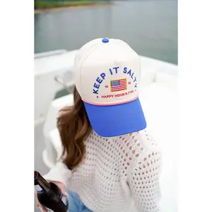 Keep it Salty - Royal Blue Vintage Trucker Hat Statement Cap Snapbacks