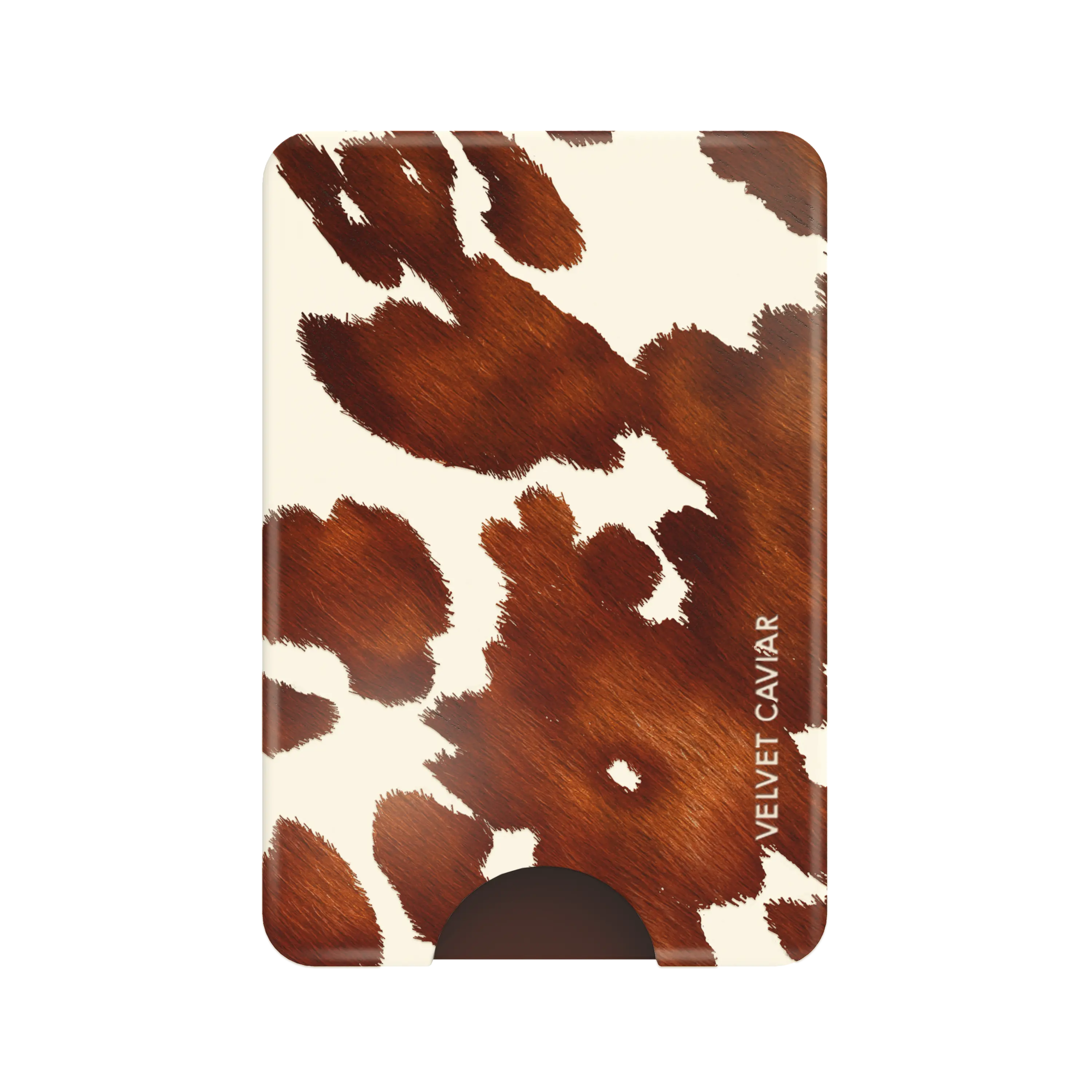 Velvet Caviar Magnetic Wallet in Cocoa Cow Print, Aesthetic Slim Mobile Card Holder for MagSafe, Holds 3 Cards for Daily Use, Slim Carry, No Bulky Wallet, Detachable