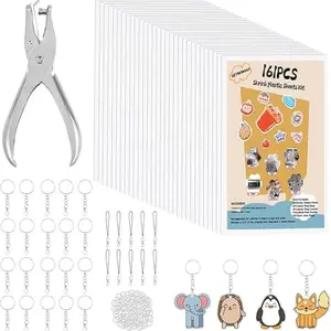 161 Piece Heat Shrink Film Kit, 2026 World Cup DIY Keychain & Magnet Set, Includes Puncher, Lobster Clasp, Jump Ring, Adult & Teen Craft Supplies