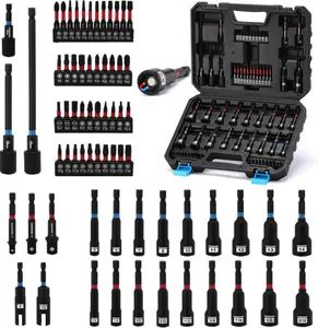 68PCS Magnetic Nut Driver Set for Impact Drill 1/4" Driver Bit Set Metric SAE Screwdriver Bits Socket Adapters Quick Release Extension Wing Nut Drivers Storage Case