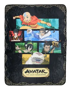 Avatar Blanket Nickelodeon Avatar The Last Airbender 6-Character Panel Soft Fleece Throw Blanket for Bed Couch 60" x 45"