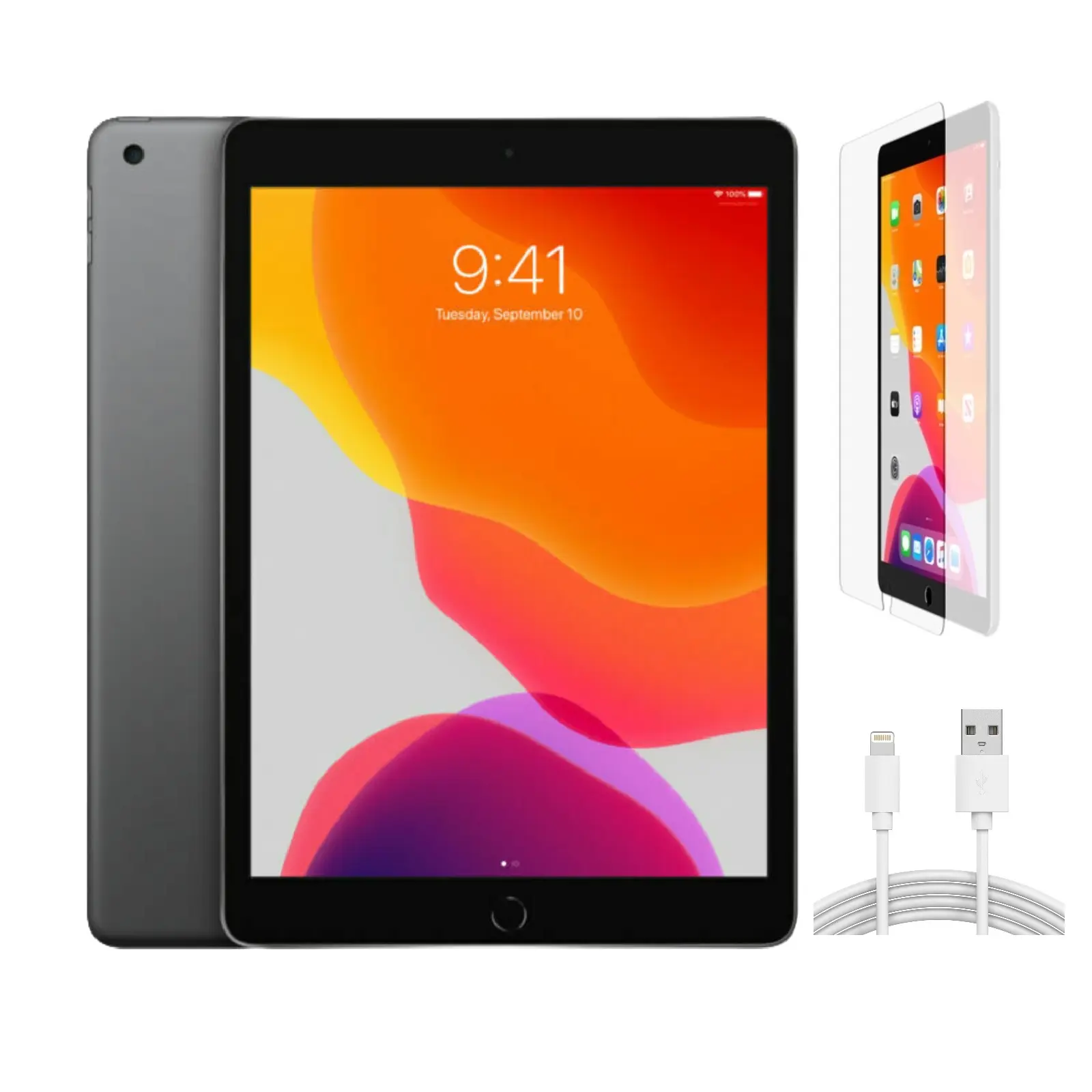 Refurbished Apple iPad 7th Gen A2200 (WiFi + Cellular Unlocked) - Good Condition with Pre-Installed Tempered Glass & 1 Year Warranty