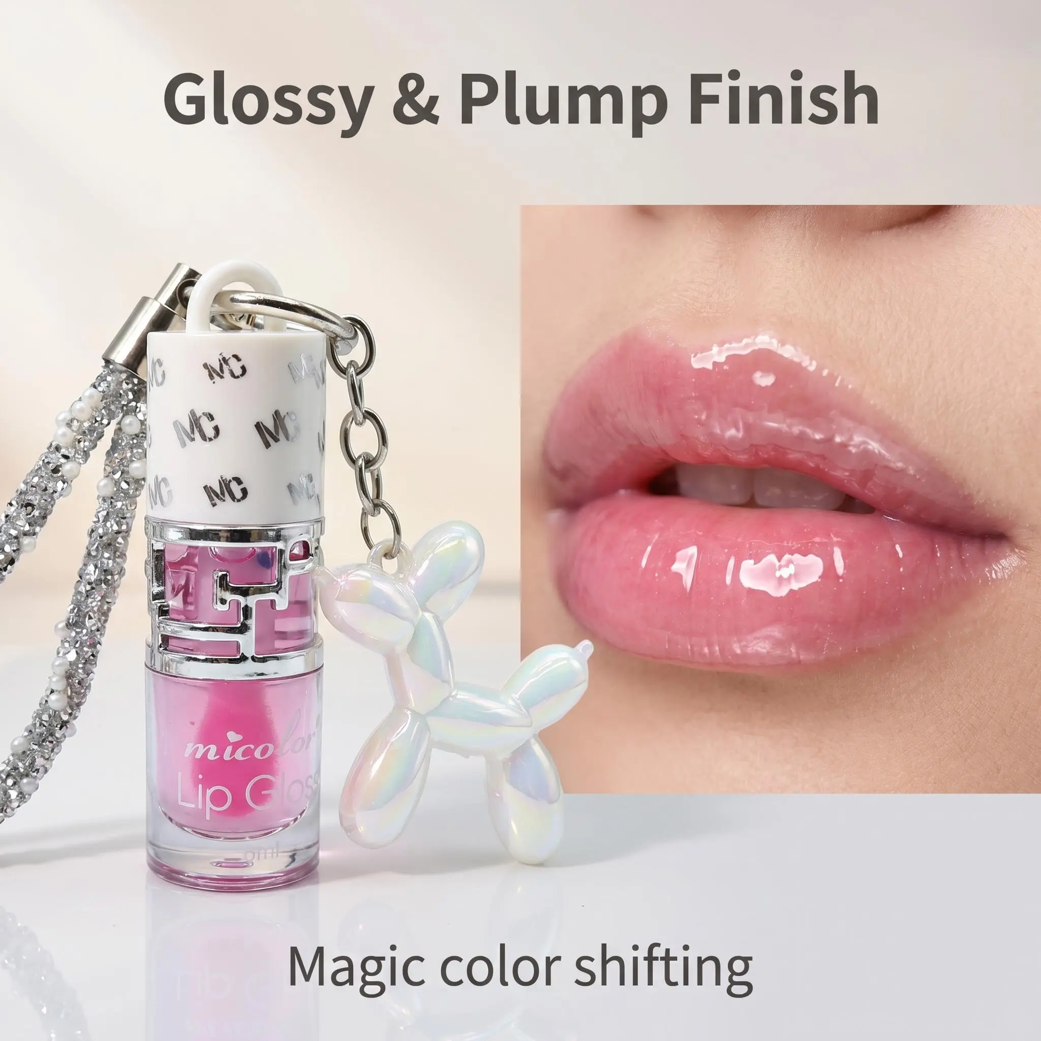 Portable Magic Lip Oil with Shiny diamond bracelet,Drop-proof Phone Case Spacer, Glossy Shine, Travel-Friendly Lipstick & Lip Gloss,Lip Essence Oil, Lip Gloss for Hydration, Moisturizing Lip Balm to Prevent Chapping, Lip Oil, And Lip Balm
